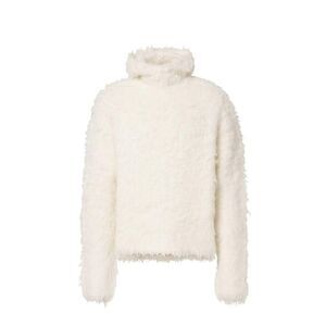 Acne Studios Alpaca Leather Sweatshirt Men White Sweaters